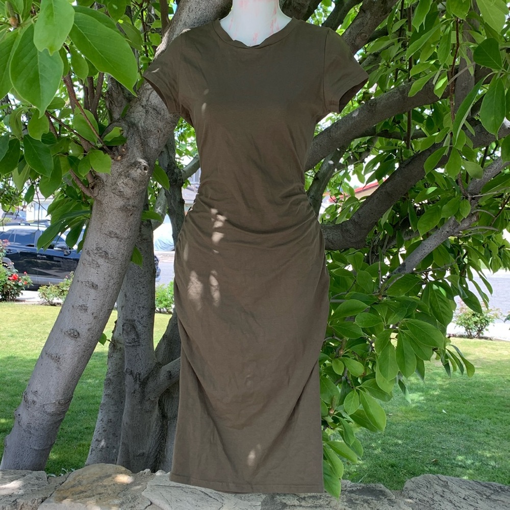 Adorable army green grass with ruching